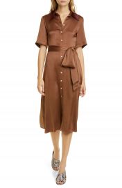 kate spade new york smocked back satin shirtdress   Nordstrom at Nordstrom