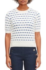 kate spade new york striped cable sweater at Neiman Marcus