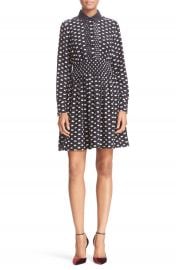 kate spade new york swan print silk blend shirtdress at Nordstrom