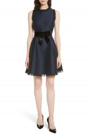 kate spade new york velvet bow fit  amp  flare dress   Nordstrom at Nordstrom