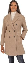 kensie womens Double Breasted Melange Faux Wool Peacoat at Amazon