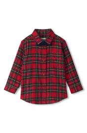 kids Plaid Flannel Button-Up Shirt with Bow Tie at Nordstrom