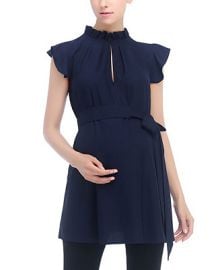 kimi kai Maternity Flutter Sleeve Belted Blouse - Macys at Macys