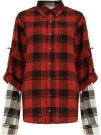 layered plaid shirt at Farfetch