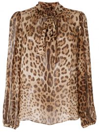 leopard print blouse at Farfetch