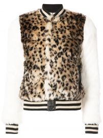 leopard print faux fur bomber jacket at Farfetch