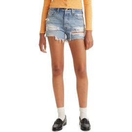 levi\\\'s 501® Original Ripped Cutoff Denim Shorts at Nordstrom