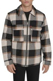 levi\'s Insulated Plaid Cotton Flannel Zip-Up Shirt Jacket at Nordstrom