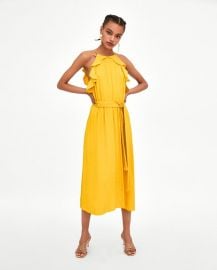 zara yellow long dress