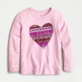 long-sleeve T-shirt in sequin heart at J. Crew