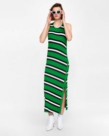 long striped dress at Zara