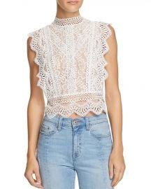 lucy paris Abigail Lace Cropped Top at Bloomingdales