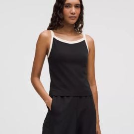 lululemon athletica Tops Lululemon Organic Cotton Highneck Ringer Tank Top Poshmark at Poshmark