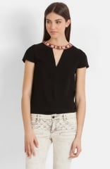 maje Bijoux Encolure Embellished Top at Nordstrom