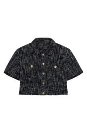 maje Cilaga Cotton Blend Tweed Button-Up Shirt at Nordstrom