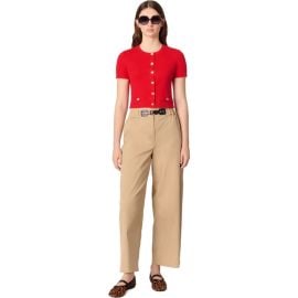 maje Cropped cardigan with gold buttons at Nordstrom