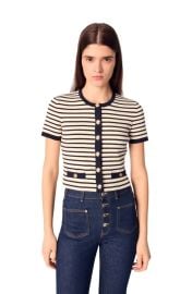maje Cropped rib knit cardigan at Nordstrom