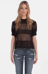 maje Daba Embroidered Sheer Blouse at Nordstrom