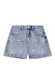maje Denim shorts with embroidered beads at Nordstrom