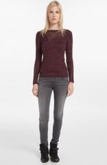 maje Dramaturg Perforated Sweater at Nordstrom