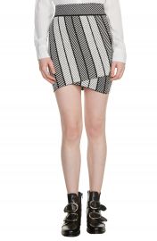 maje Jessy Herringbone Strip Miniskirt at Nordstrom