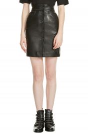 maje Journey Leather Miniskirt at Nordstrom