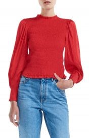 maje Limine Smocked Long Sleeve Blouse   Nordstrom at Nordstrom