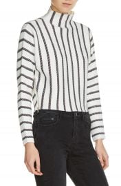 maje Mesh Stripe Crop Sweater at Nordstrom