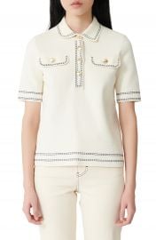 maje Misla Contrast Stitch Polo Sweater   Nordstrom at Nordstrom