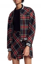 maje Plaid Bomber Wool Blend Jacket at Nordstrom