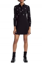 maje Riwest Embroidered Shirtdress at Nordstrom