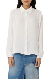 maje maja Silk Button-Up Blouse in White at Nordstrom  at Nordstrom