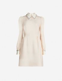 miu miu  Crystal-embellished crepe mini dress at Selfridges