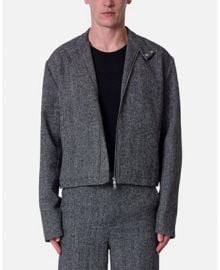 mnml Men39s Loiter Tweed Mod Jacket Tailored Fit Textured Tweed Fabric Button Closure Classic Collar Stylish Outerwear - Macy39s at Macys