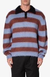 mnml Prep Stripe Fuzzy Polo Sweater at Nordstrom