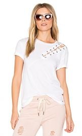 n PHILANTHROPY Gaia Lace Front Tee in White from Revolve com at Revolve