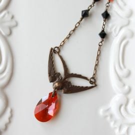 nancywallisdesigns Swoop Bird Necklace at Etsy