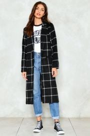 nasty gal Town Square Grid Coat at Nasty Gal