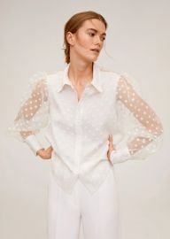 olka-dot organza shirt at Mango