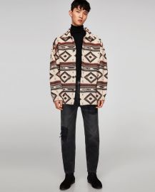 oversized jacquard jacket at Zara