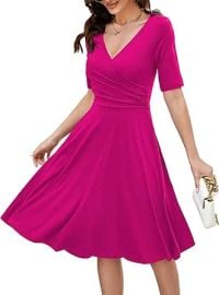 oxiuly Thanks Giving Dresses Chic Pretty Cocktail Graduation Homecoming Party Special Occasion Christmas New Year Dress for Women OX233 Rose Red 5F L at Womens Clothing store at Amazon