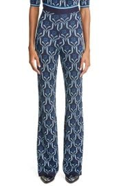 paco rabanne Knit Monogram Jacquard Straight Leg Trousers at Nordstrom