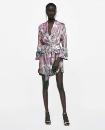 paisley print blazer-style dress at Zara