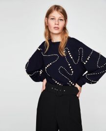 pearl sweater at Zara