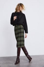 plaid tube skirt at Zara