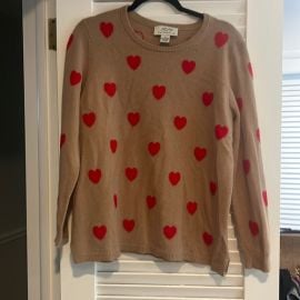 ply cashmere Sweaters Ply 0 Cashmere Camel Sweater With Red Hearts Poshmark at Poshmark