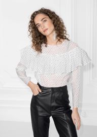 polka dot frill blouse  at & Other Stories