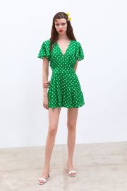 polka dot jumpsuit at Zara