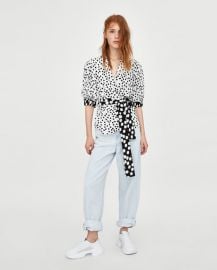 polka dot print top at Zara