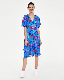 blue floral zara dress